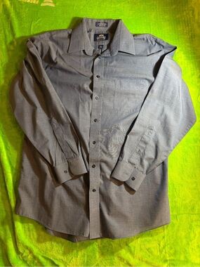 Stafford Men's Blue Long-Sleeve Dress Shirt - Subtle Texture
